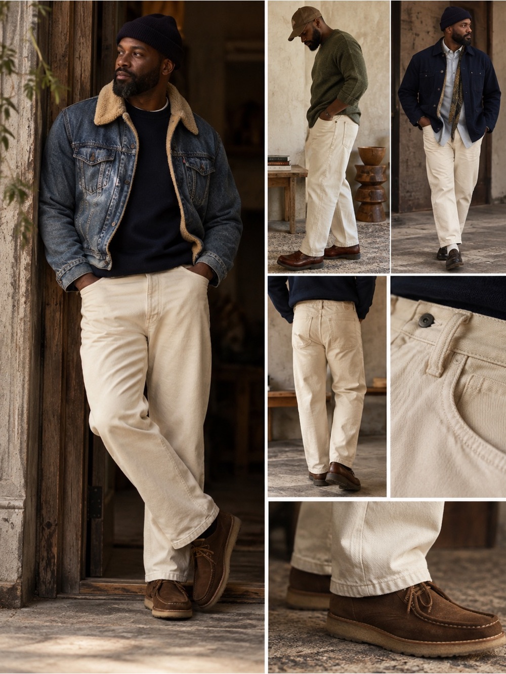 Paper Denim & Cloth Relaxed Cream Men's Jeans